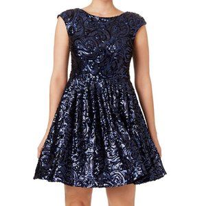 Blue Botany Sequin Dress by Badgley Mischka